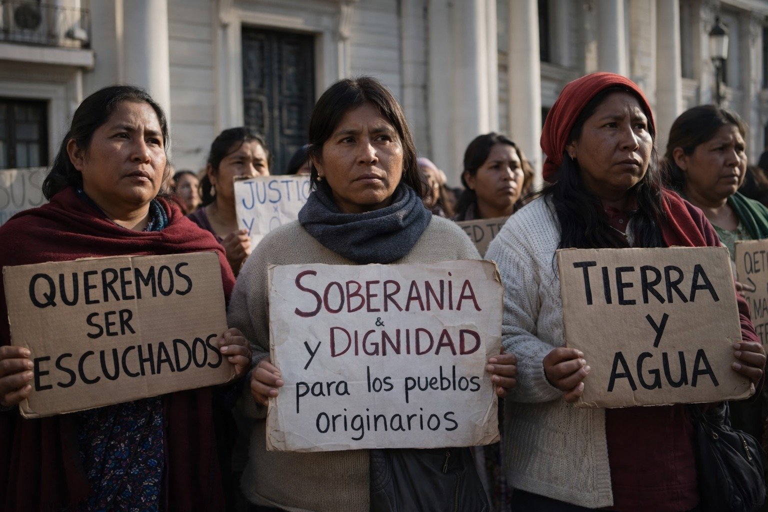 Mujeres indígenas acampan frente al IPPIS para reclamar el título de sus tierras ancestrales