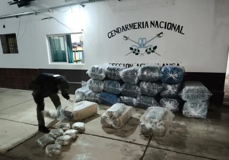 Golpe al narcotráfico en Aguas Blancas: secuestran casi 400 kilos de cocaína y marihuana en la frontera norte